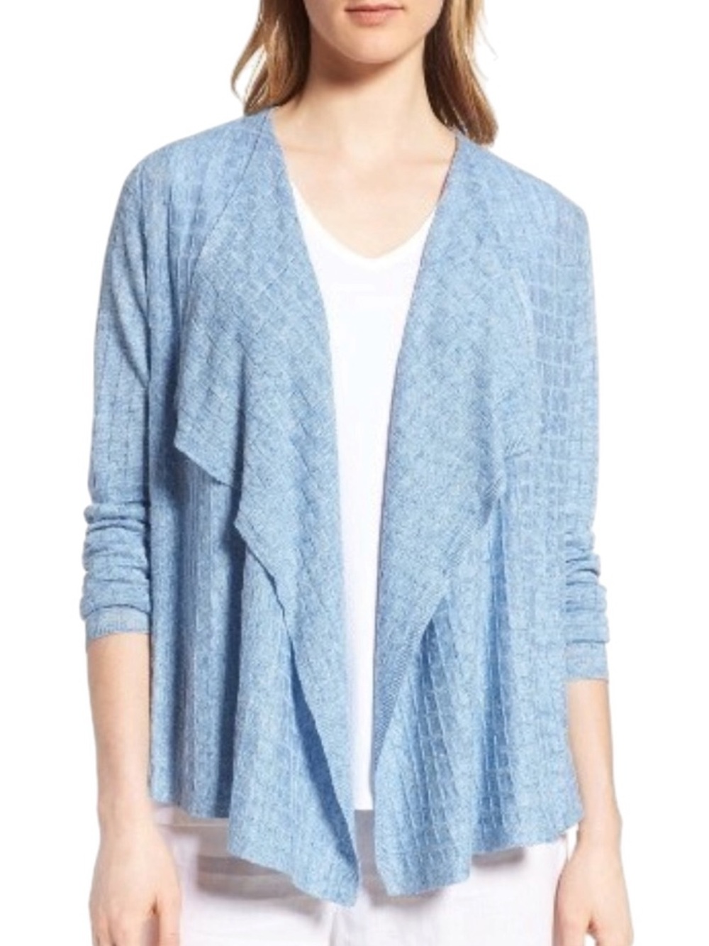 Eileen Fisher Angle Front Linen Cardigan size S